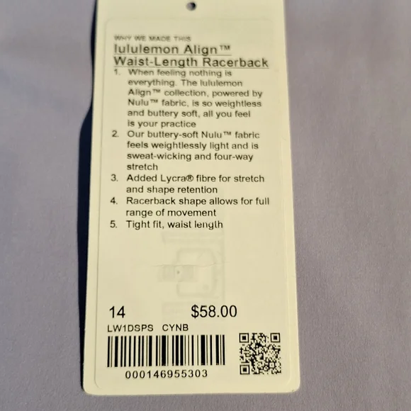 lululemon Align Waist-Length Racerback Tank Top in Lilac Smoke - Picture 10 of 11